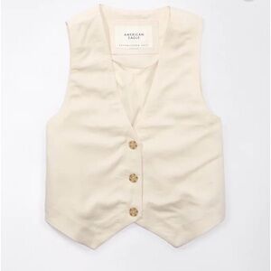 American Eagle linen blend vest